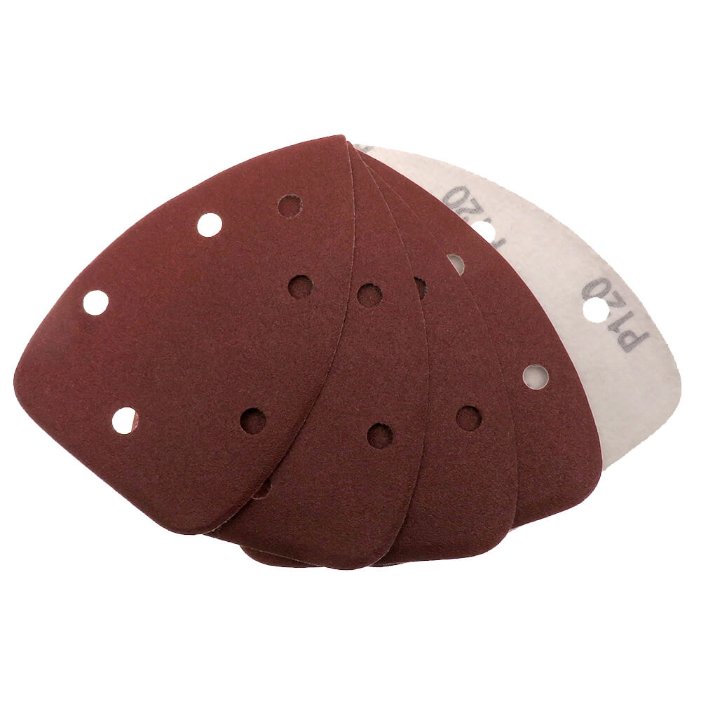 98x140x140mm 6-hole velvet-backed triangular red sandpaper - 图片 4