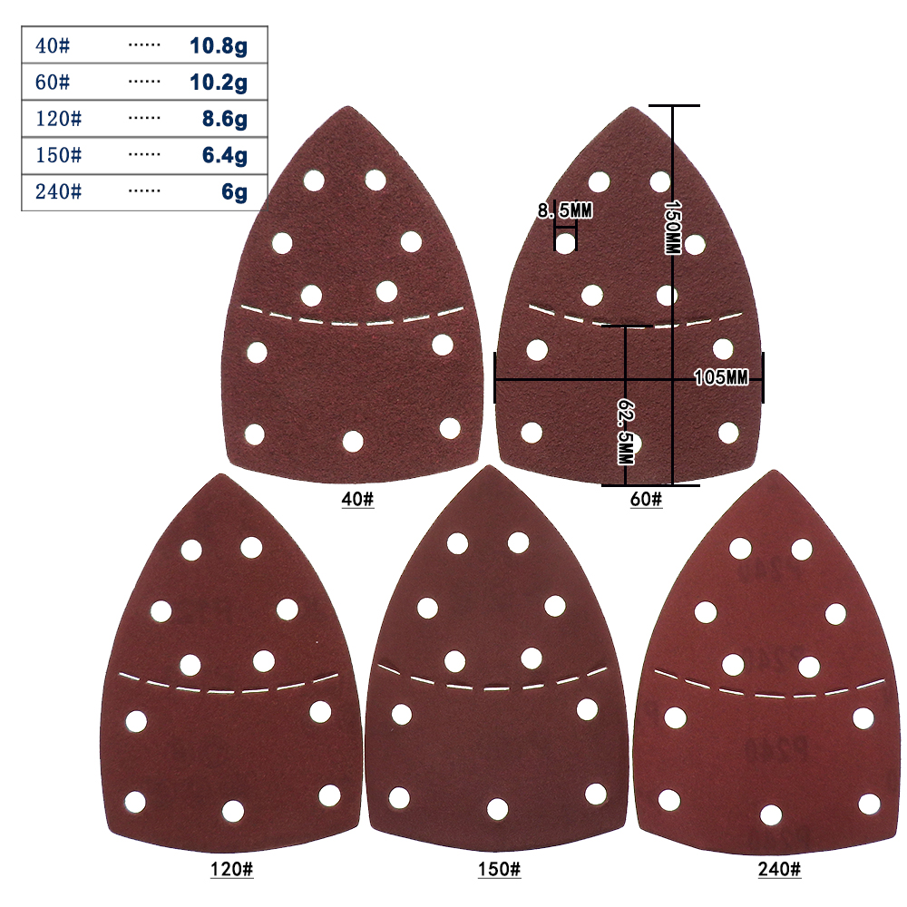 150x150x105mm Back-velvet Triangle Dotted Line Red Sandpaper - 图片 3